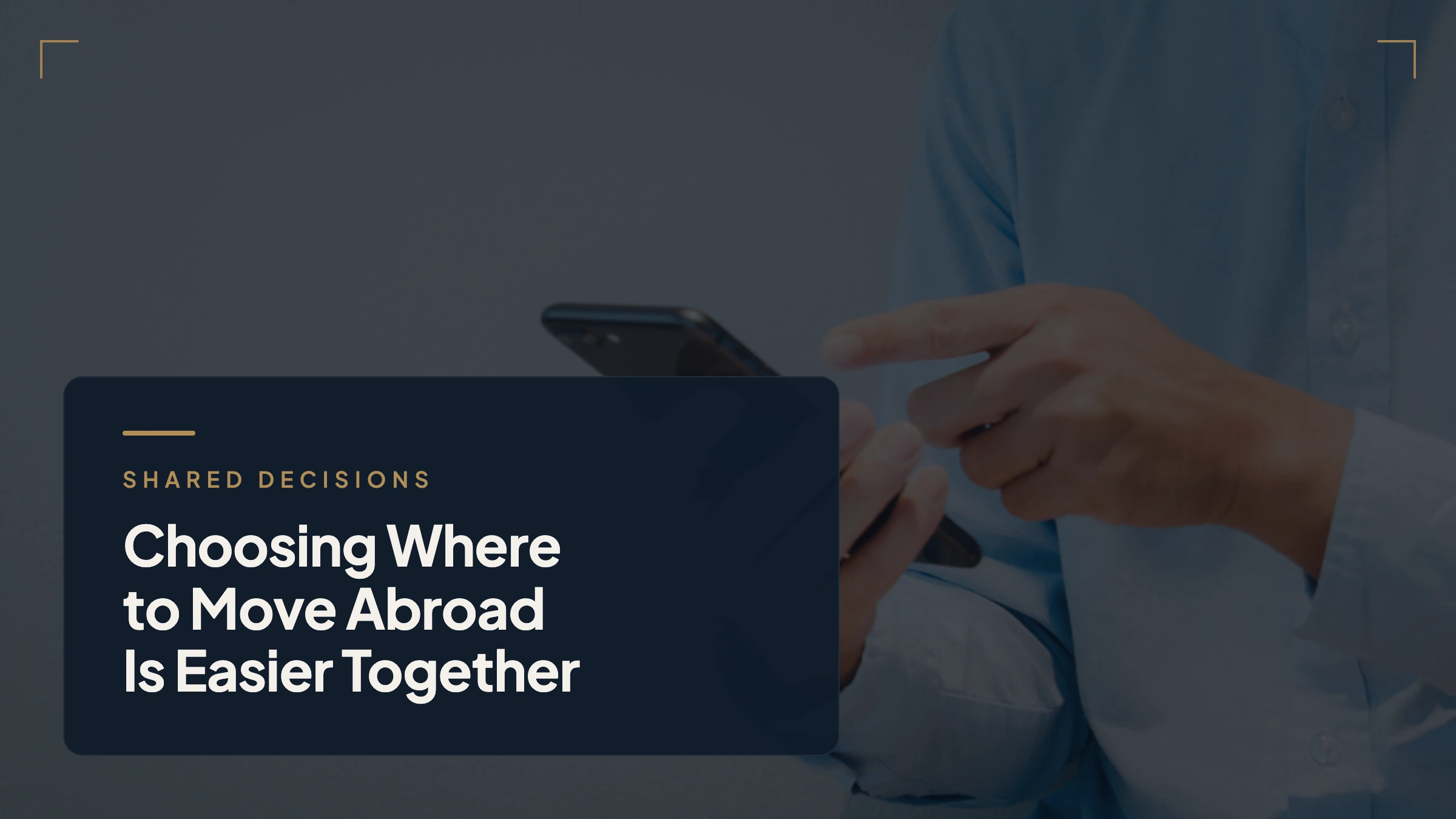 A couple reviewing country options together using Neoria